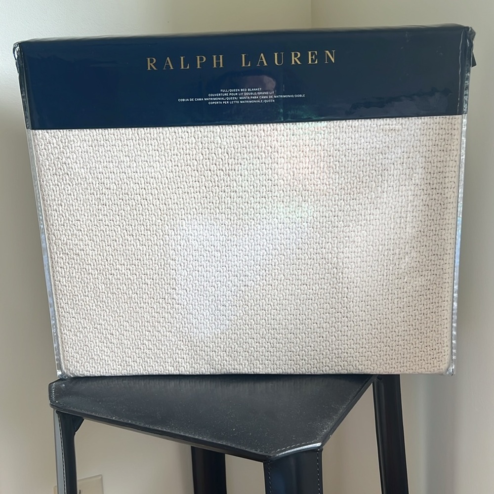 NEW $355 Ralph Lauren Ariel Heavy Cotton Bed Blanket Full/Queen